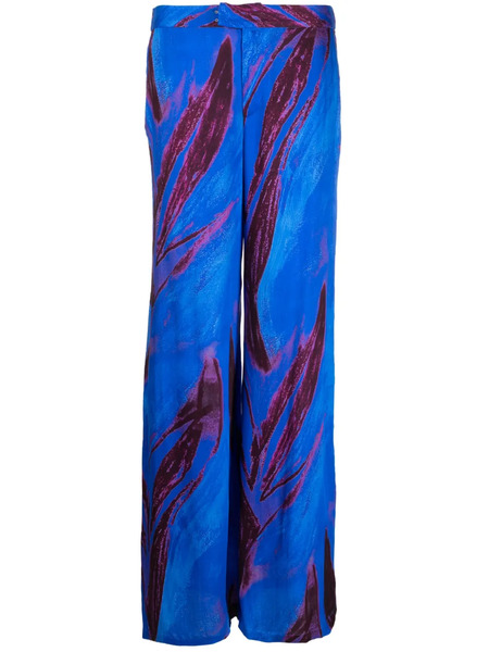  Louisa Ballou Abstract-print Wide-leg Trousers - Blue 