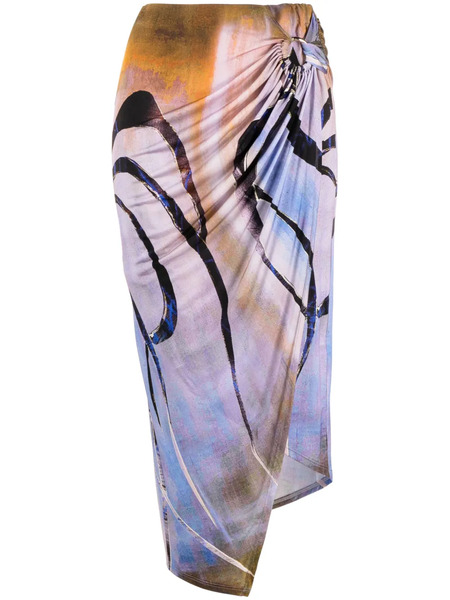  Louisa Ballou Asymmetric Midi Skirt - Purple 