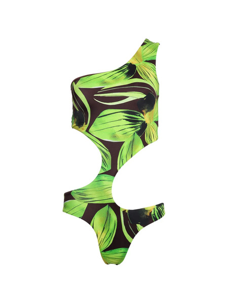  Louisa Ballou Cut-out Floral Swimsuit - Green 