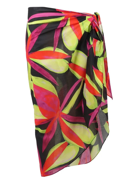  Louisa Ballou Floral-pattern Midi Skirt - Black 