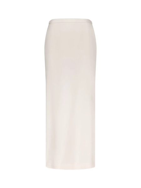  Loulou De Saison Cara Elasticated Waistband Back Vent Maxi Skirt - Neutrals 
