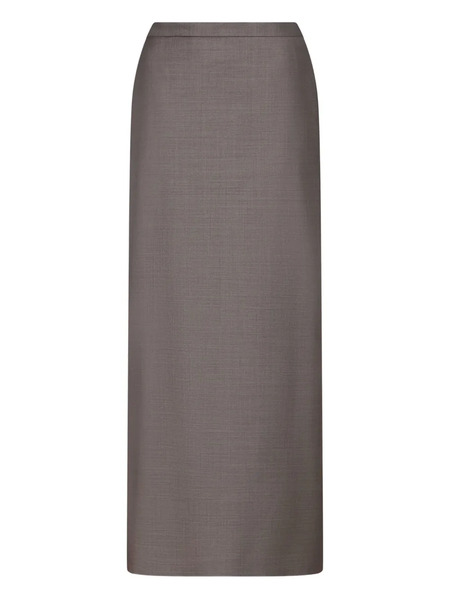 Loulou De Saison Cara Elasticated Waistband Vent Maxi Skirt - Brown 
