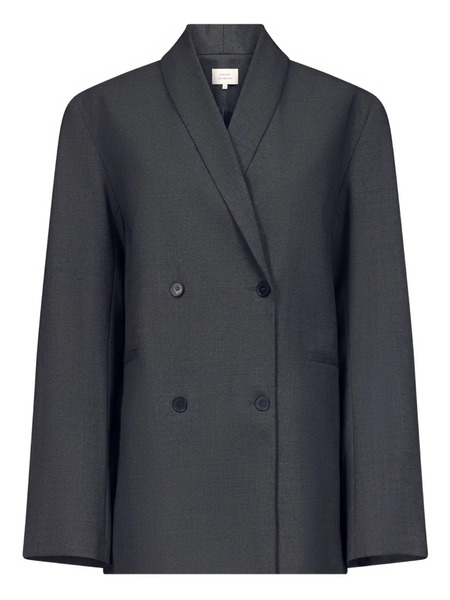  Loulou De Saison Double-breasted Shawl-collar Blazer - Grey 