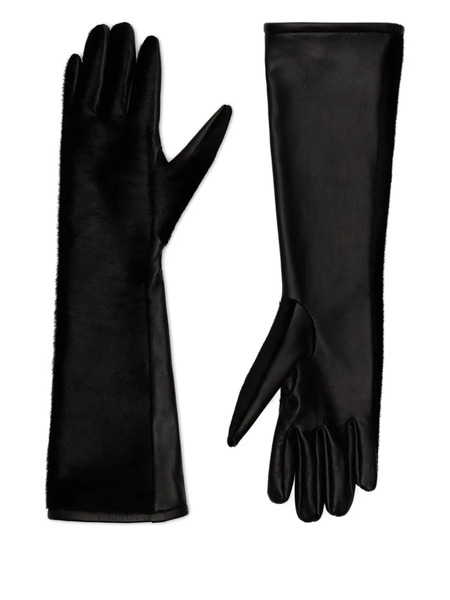  Loulou De Saison Edna Leather Gloves - Black 