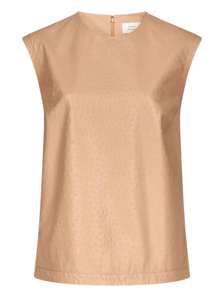  Loulou De Saison Fiza Ostrich-effect Zip Top - Neutrals 