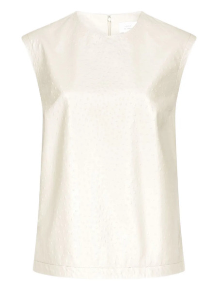  Loulou De Saison Fiza Ostrich-effect Zip Top - Neutrals 
