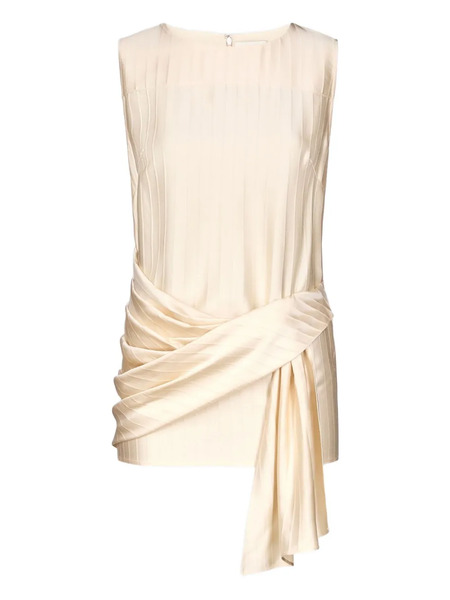  Loulou De Saison Fonda Striped Draped Top - Neutrals 