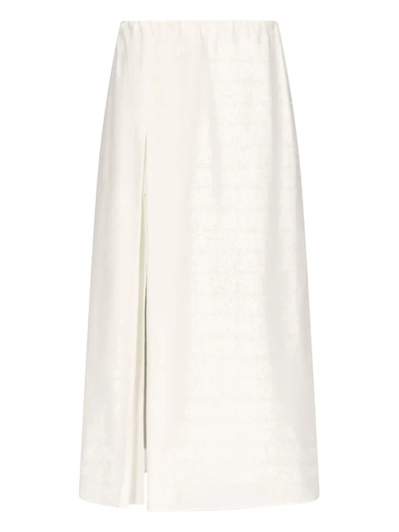  Loulou De Saison Front-slit Pocketed Midi Straight Skirt - Neutrals 