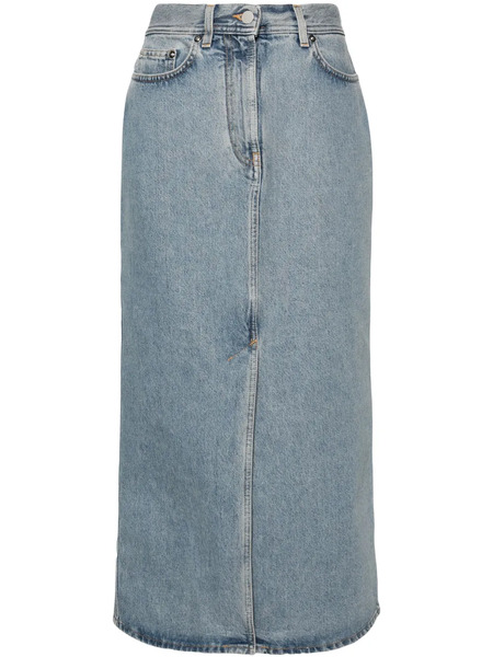  Loulou De Saison High-rise Long Denim Skirt - Blue 