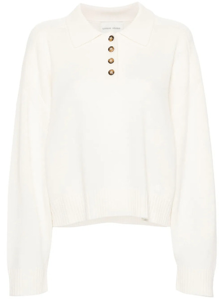  Loulou De Saison Homere Polo Sweater - White 
