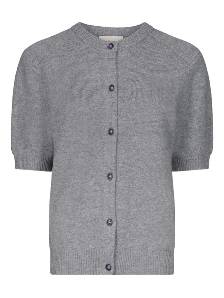  Loulou De Saison Jodi Short-sleeve Buttoned Cardigan - Grey 