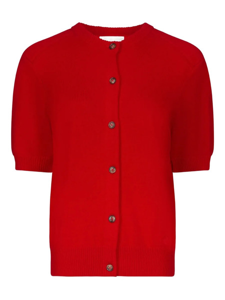  Loulou De Saison Jodi Short-sleeve Buttoned Cardigan - Red 