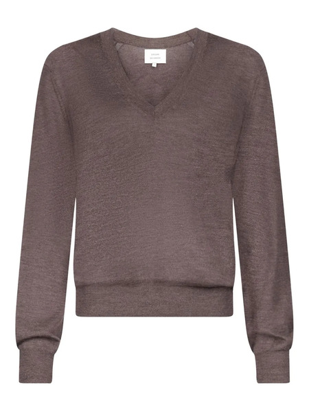  Loulou De Saison Julio V-neck Ribbed Sweater - Brown 