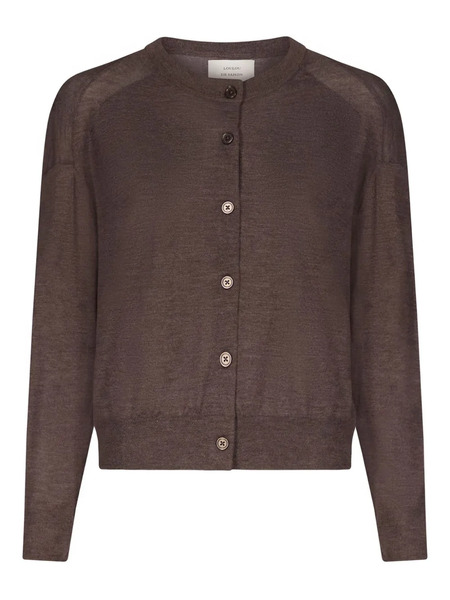  Loulou De Saison Kita Buttoned Ribbed Cardigan - Brown 