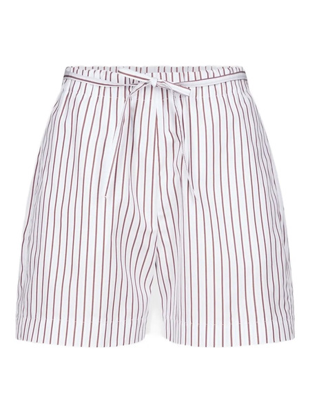  Loulou De Saison Lory Striped Drawstring Shorts - White 