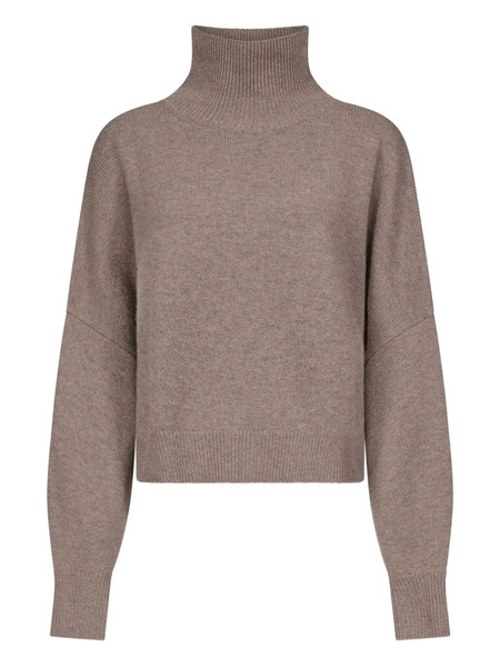  Loulou De Saison Luke Ribbed-collar Wool Sweater - Brown 