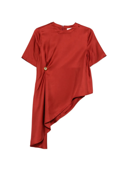  Loulou De Saison Madea Button-detail Asymmetric Blouse - Red 