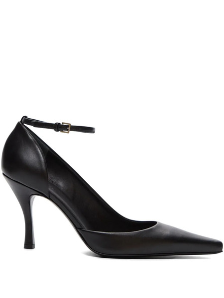  Loulou De Saison 85mm Carllas Asymmetric Ankle Strap Pumps - Black 