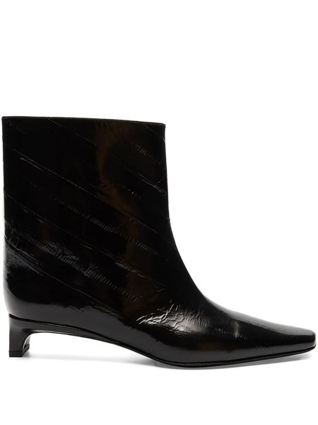 Loulou De Saison 35mm Iman Eel-effect Leather Beveled-toe Boots - Black 