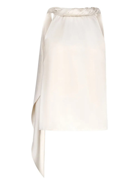  Loulou De Saison Twisted-collar Sleeveless Blouse - Neutrals 