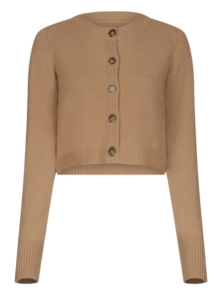  Loulou De Saison Zephir Lds Button Ribbed Cardigan - Brown 