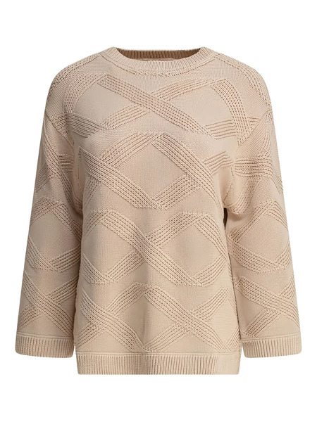  Loulou Diamond-pattern Cotton Sweater - Neutrals 