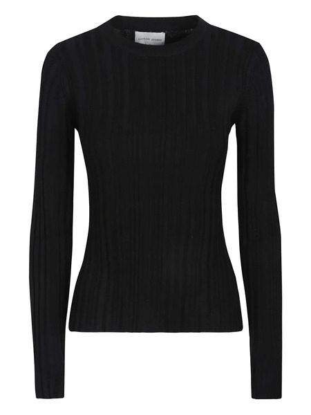  Loulou Elsa Ribbed Silk Top - Black 