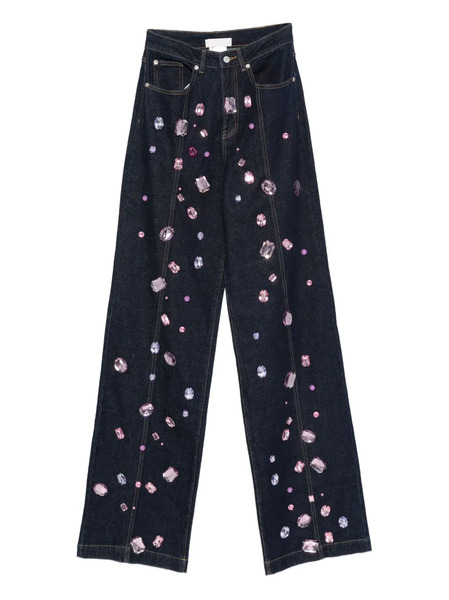  Loulou Embellished Seam Denim Jeans - Blue 