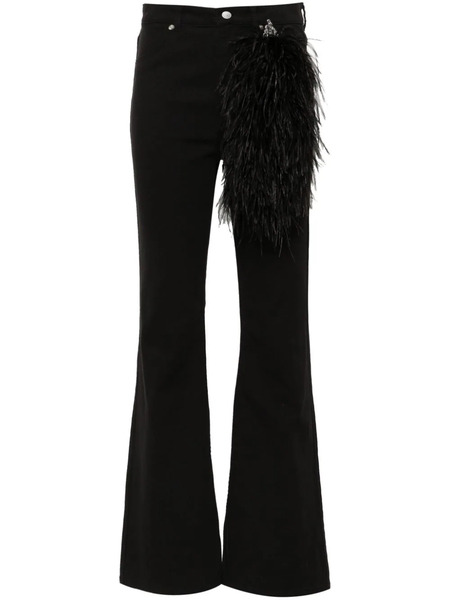  Loulou Feather-detail Jeans - Black 