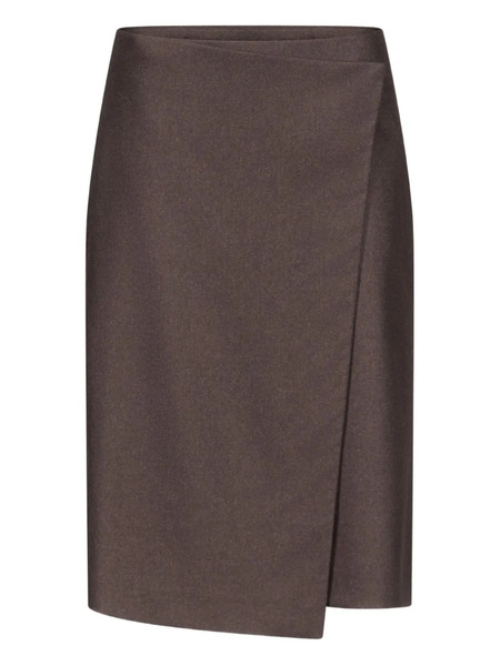  Loulou Jil Wrap Midi Skirt - Brown 