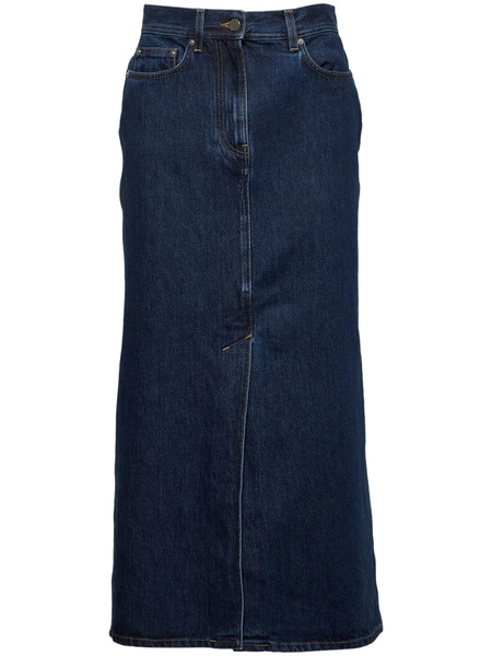  Loulou Rona Denim Maxi Skirt - Blue 