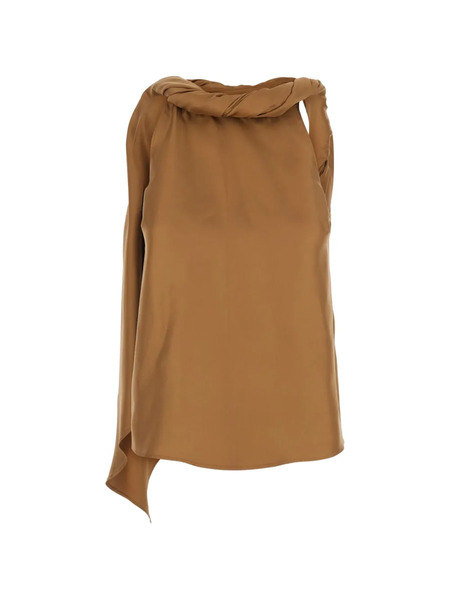  Loulou Twisted-detail Top - Brown 