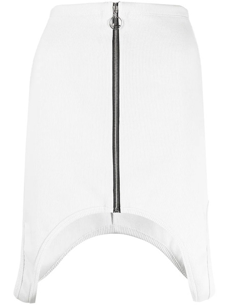  Lourdes Asymmetric Zip-up Fitted Skirt - Grey 