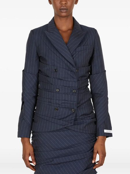  Lourdes Pinstriped Double-breasted Blazer - Blue 