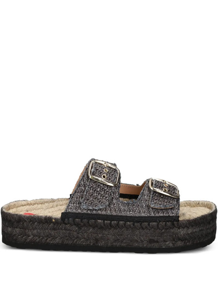  Love Moschino Double-buckle Espadrilles - Black 