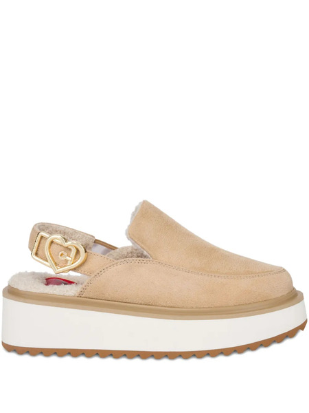  Love Moschino Heart-buckle Platform Mules - Neutrals 