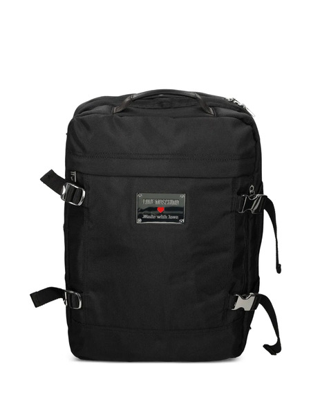  Love Moschino Logo-plaque Backpack - Black 