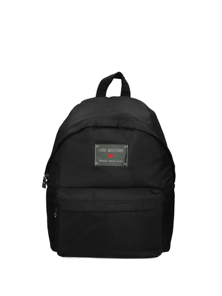  Love Moschino Logo-plaque Backpack - Black 
