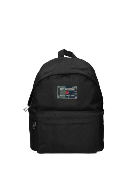  Love Moschino Logo-plaque Backpack - Black 
