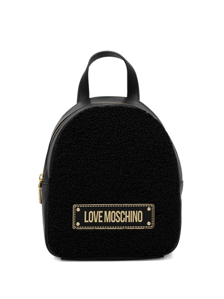  Love Moschino Logo-plaque Backpack - Black 
