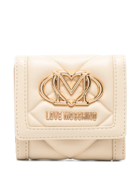  Love Moschino Logo Quilted Wallet - Neutrals 