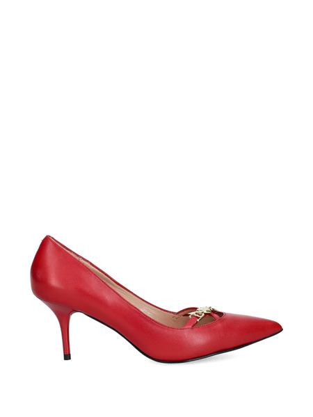  Love Moschino Pointed-toe Chain Pumps - Red 