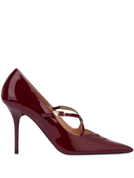  Love Moschino Pointed-toe Leather Pumps - Red 