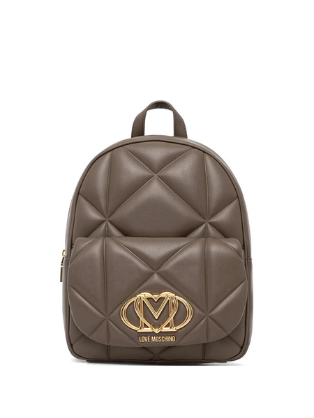  Love Moschino Quilted Logo-plaque Backpack - Brown 