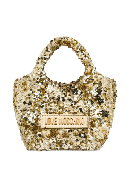  Love Moschino Sequin Embellished Top-handle Bag - Yellow 