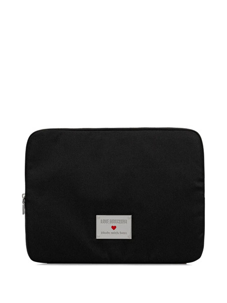  Love Moschino Zip Plaque Computer Case - Black 