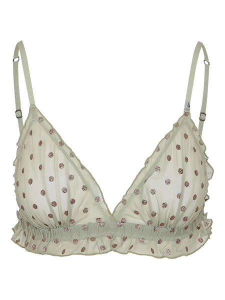  Love Stories Glitter-dot Ruffled Bra - Green 
