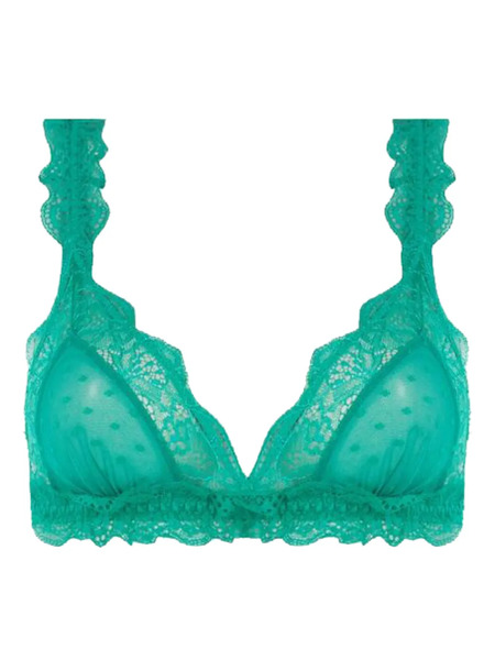  Love Stories Lace Ruffled Bralette - Green 