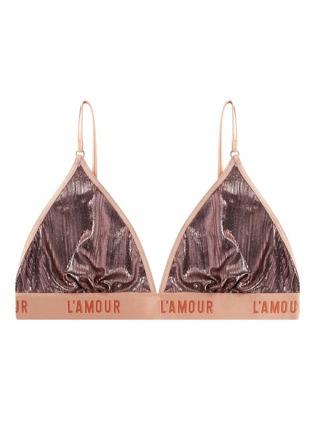  Love Stories Metallic-ribbed Bra - Brown 