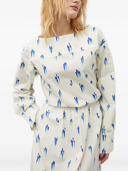  Lovechild Brushstroke-print Blouse - White 
